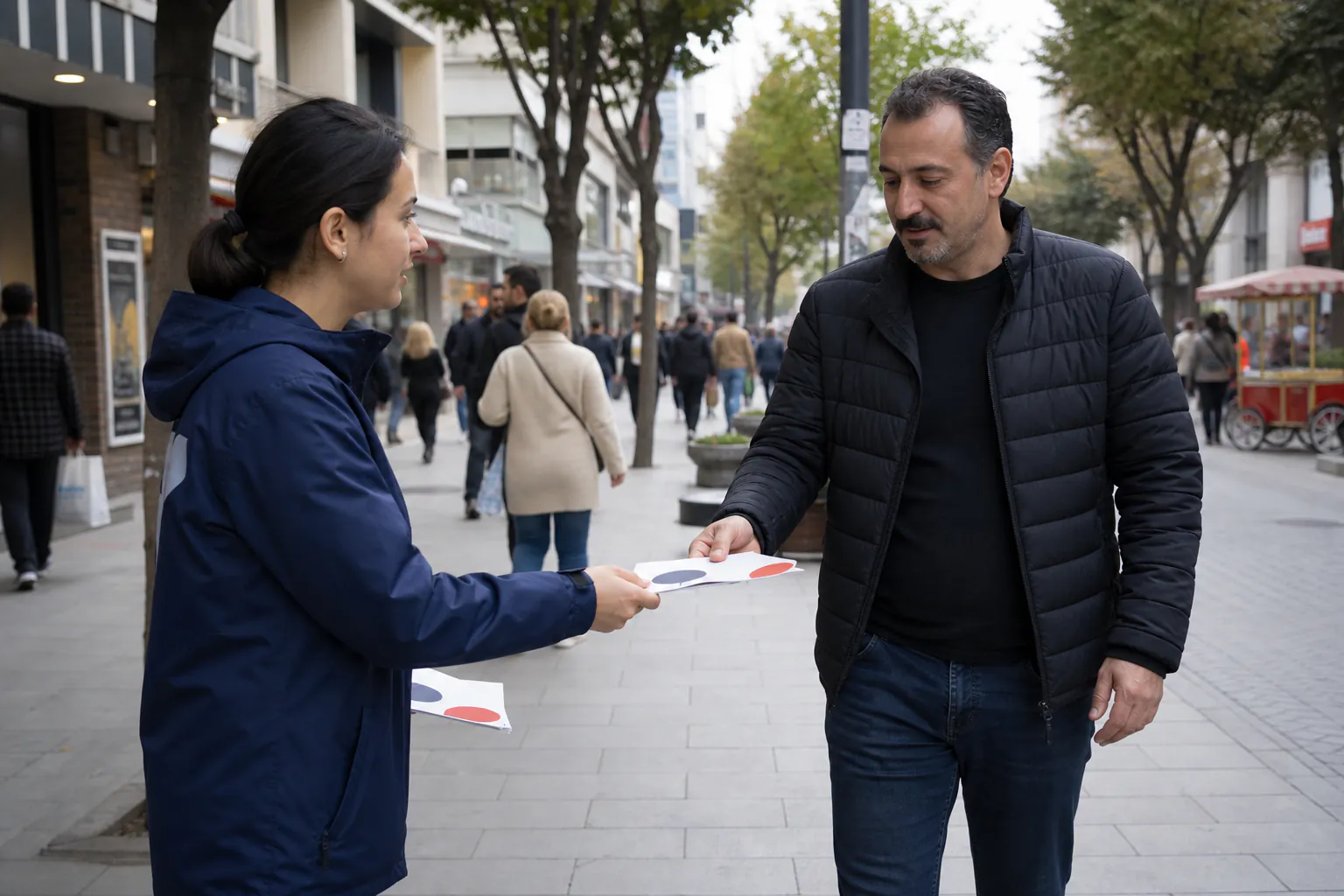 İstanbul'da el ilanını hedef kitleye ulaştıran saha görevlisi